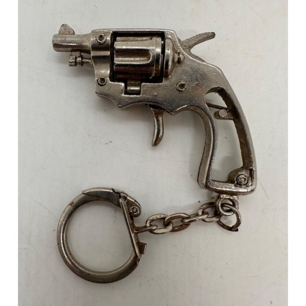 Mini Revolver Keychain Gun Design Made In Hong Kong Metal 2 Inches Vintage Style